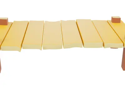 Cartoon Bridge Low-poly 3D model