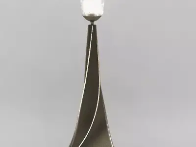 torchiere 4 metal lamp with glass top 3D model