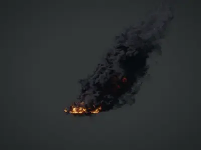 Fire with Smoke VDB 20s sequence 3D model