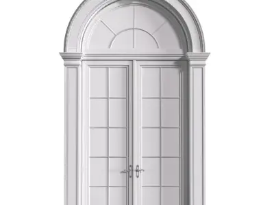 Arched classic facade window Entrance door Arched Opening 3D model