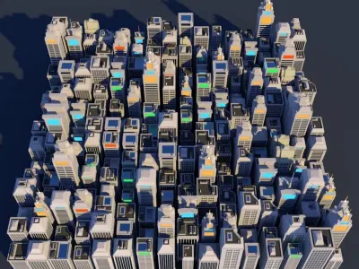 Low Poly City Mega Pack Low-poly 3D model