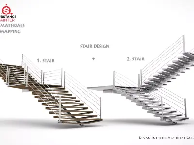      Stairs 3D model   TWO QUALITY DESIGN Low-poly 3D model