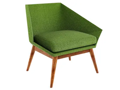 Armchair modern 4 colors Leather and tiles Low-poly 3D model