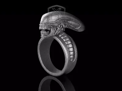 ring jewelry alien v183 3D print model
