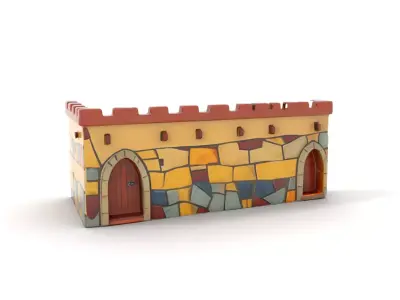 Colorful Castle Wall model pack Low-poly 3D model