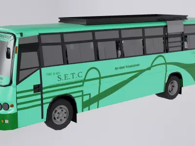 Bus 3d model Low-poly 3D model