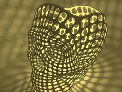 Wireframed skull lamp Free 3D print model