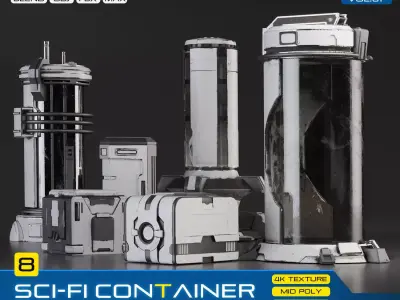 SCI-FI CONTAINER  4K PBR 3D model