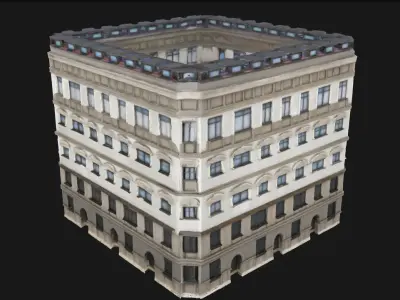 Corner Illusion Building  Architectural Trick for Eye-Catching  3D model