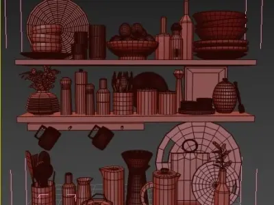 kitchen accessories 3D model