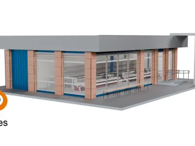 Mini market store 3D model