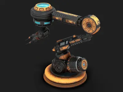 Robotic Arm 03 low poly Low-poly 3D model