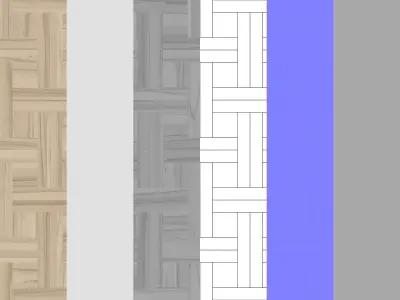 Parquet - Laminate - Wooden floor 2 in 1 3D model 2
