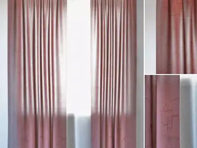 Curtains 98 ERICA CRUSH VOILE Coral 3D model