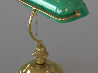 Green bankers lamp 3D model