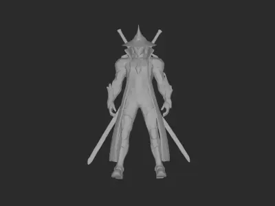 Futuristic Samurai Mecha Warrior 3D model