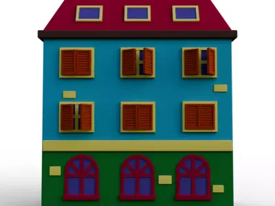 Stylized Floating Island House 09 Low-poly 3D model