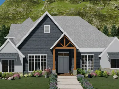 Realistic Exterior House Low-poly 3D model