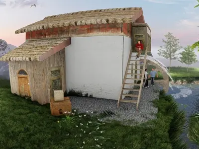 Village House 1 Low-poly 3D model