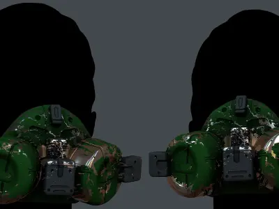 Gas mask helmet 3d model scifi Low-poly  Low-poly 3D model