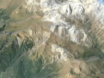 Dolomite Mountain Terrain 01 - High and Low Poly Versions 3D model