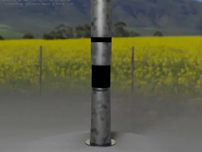 Galvanized Light-Column -8- Street-Light 9 Low-poly 3D model