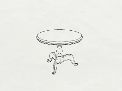 Dolls House Miniature Victorian Round Dining Table 12th Scale 3D print model