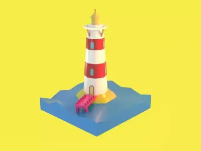 Low poly lighthouse Free low-poly 3D model