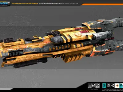 Federation Destroyer K3 Low-poly 3D model