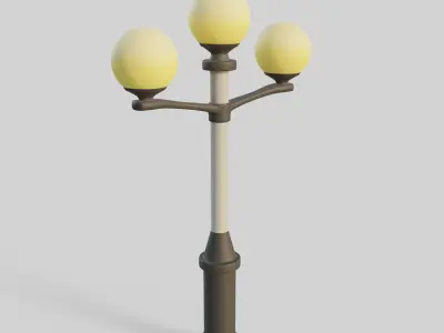 Cartoon Street Light 9 Low-poly 3D model