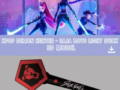Kpop Demon Hunters Light Stick of Saja Boys 3D print model