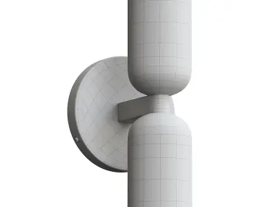  Modern Creamy Double Heads Wall Sconce 3D model