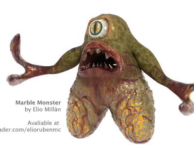 Marble Monster  Low-poly 3D model