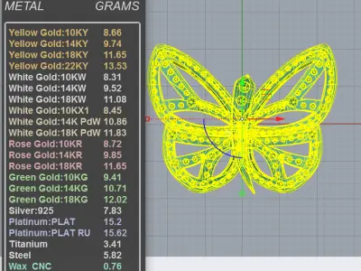 Exquisite Filigree Butterfly Pendant  3D print model