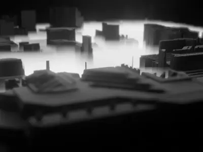 city model in fog 3D model