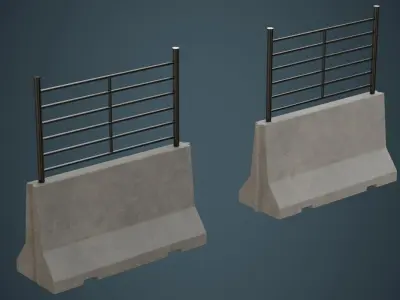 Concrete Barrier 2A Low-poly 3D model