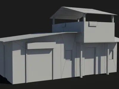 Slum n deserted house Low-poly 3D model