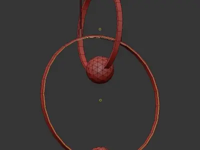 LUANA gold pendant light with two glass balls hanging from it 3D model