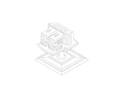 SPACE CANON - LOW POLY Low-poly 3D model