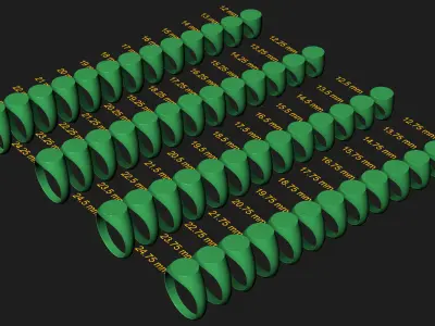 13 mm Signet ring Pack 3D print model