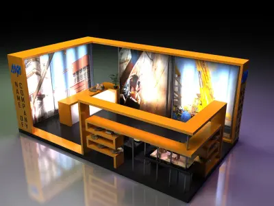 Exhibition stand booth 3D model