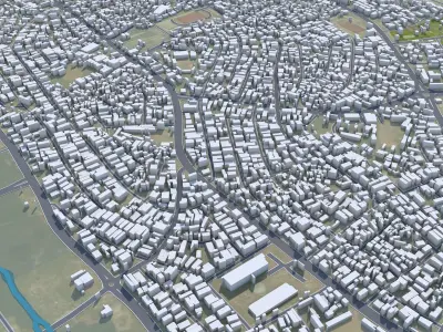 Owerri Nigeria 30km Low-poly 3D model