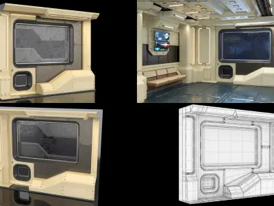  Sci-fi Interior Space Station Collection PBR 