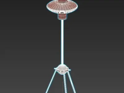 ronaa floor lamp with shade and brass legs 3D model