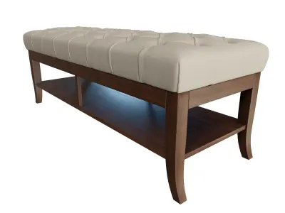  Classic Tufted Bench 3D model