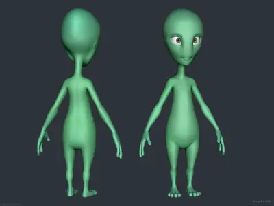 Stylized Cartoon Alien 3D model