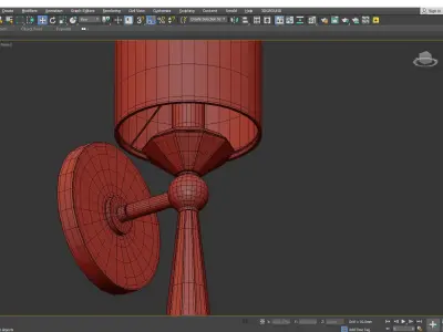 Birch Wall Sconce Low-poly 3D model