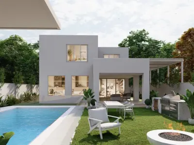 3D Exterior Scene 3D model design garden and landscape 3D model