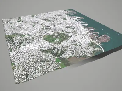 Cityscape Auckland Central New Zealand 3D model