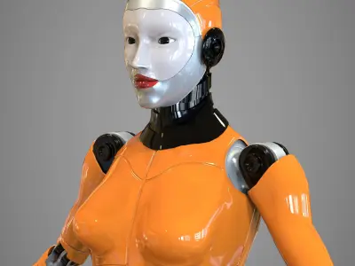 Robotic girl 3D model